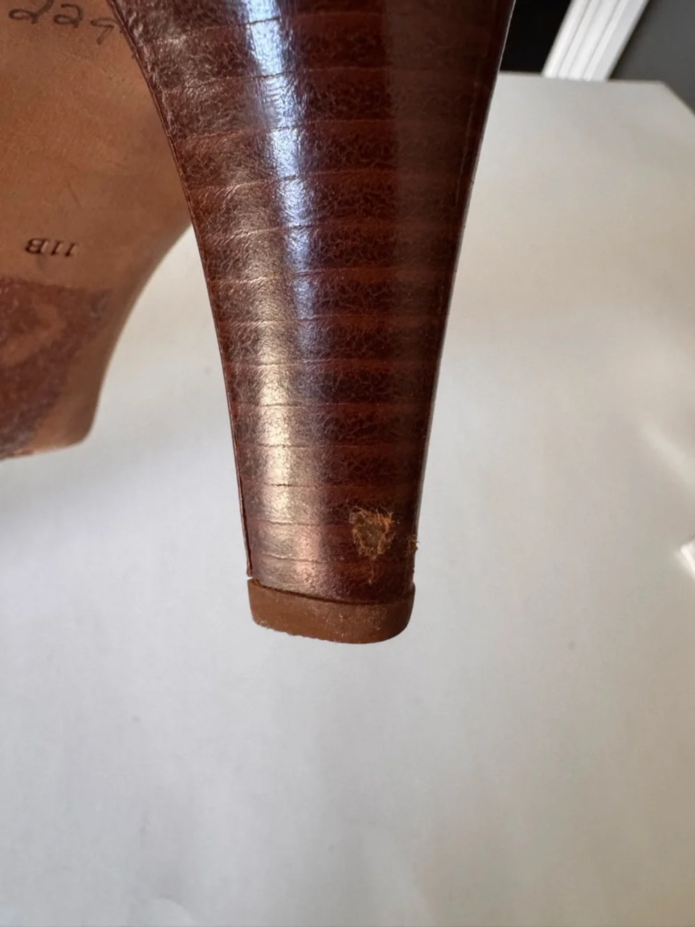 Cole Haan Tan Leather Peep-Toe Pumps - Picture 6 of 6